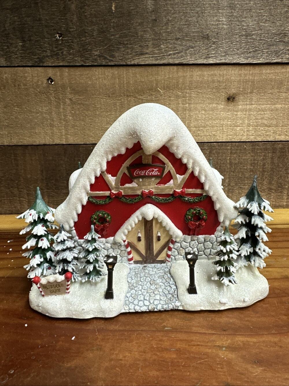 Hawthorne village Coca Cola Polar bear Village - Jingle Bell Reindeer Barn-box